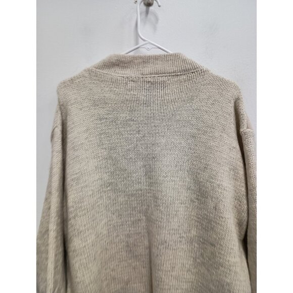 VTG 90s Remington Mens Sweater Size XL Ivory Wool Blend Heavy Henley Gorpcore - Picture 7 of 7